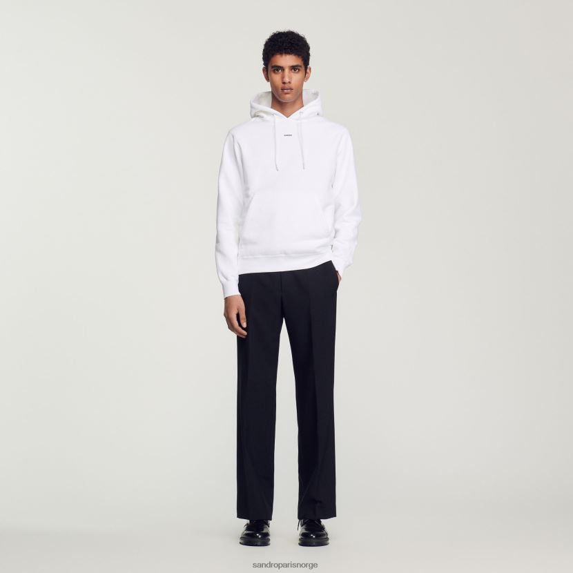 kvinner Sandro Paris hvit brodert hettegenser klær 6FN4LH808