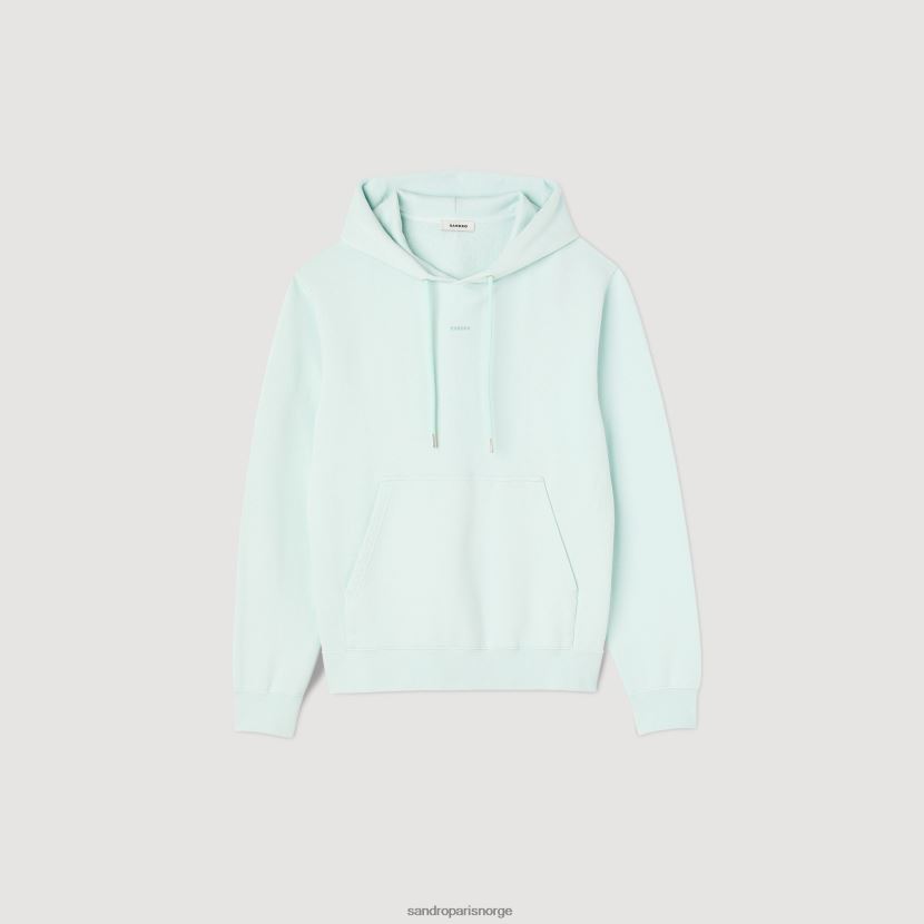 kvinner Sandro Paris mynteblå brodert hettegenser klær 6FN4LH811