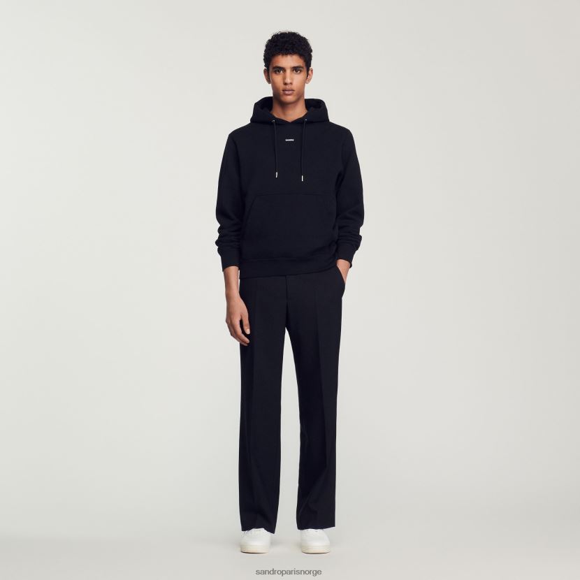 kvinner Sandro Paris svart brodert hettegenser klær 6FN4LH809