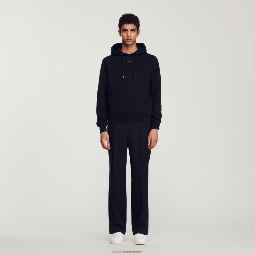 kvinner Sandro Paris svart brodert hettegenser klær 6FN4LH809