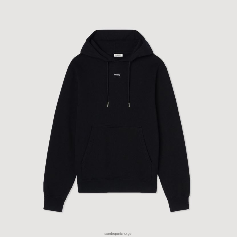 kvinner Sandro Paris svart brodert hettegenser klær 6FN4LH809