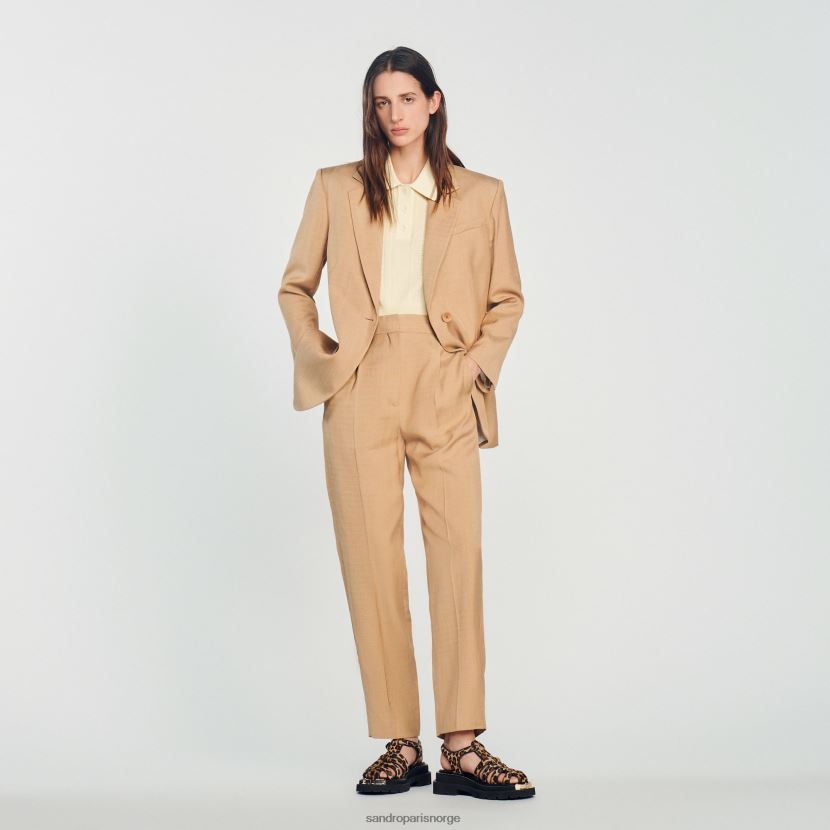 kvinner Sandro Paris beige skreddersydd jakke klær 6FN4LH375
