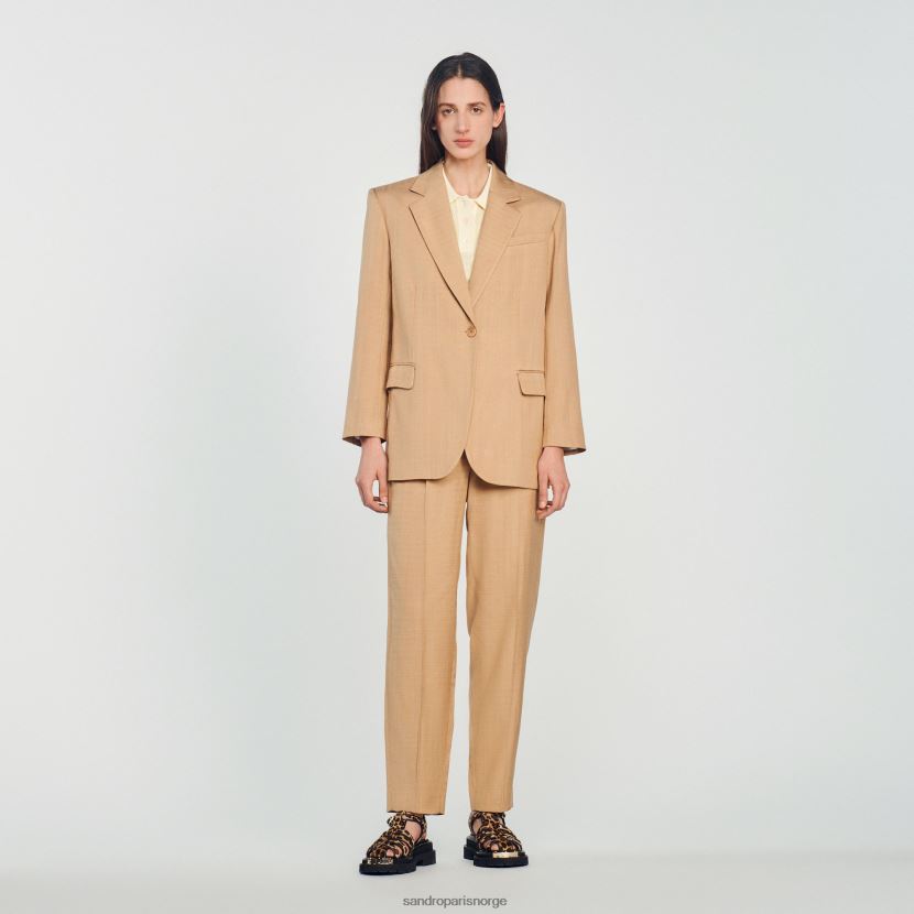 kvinner Sandro Paris beige skreddersydd jakke klær 6FN4LH375