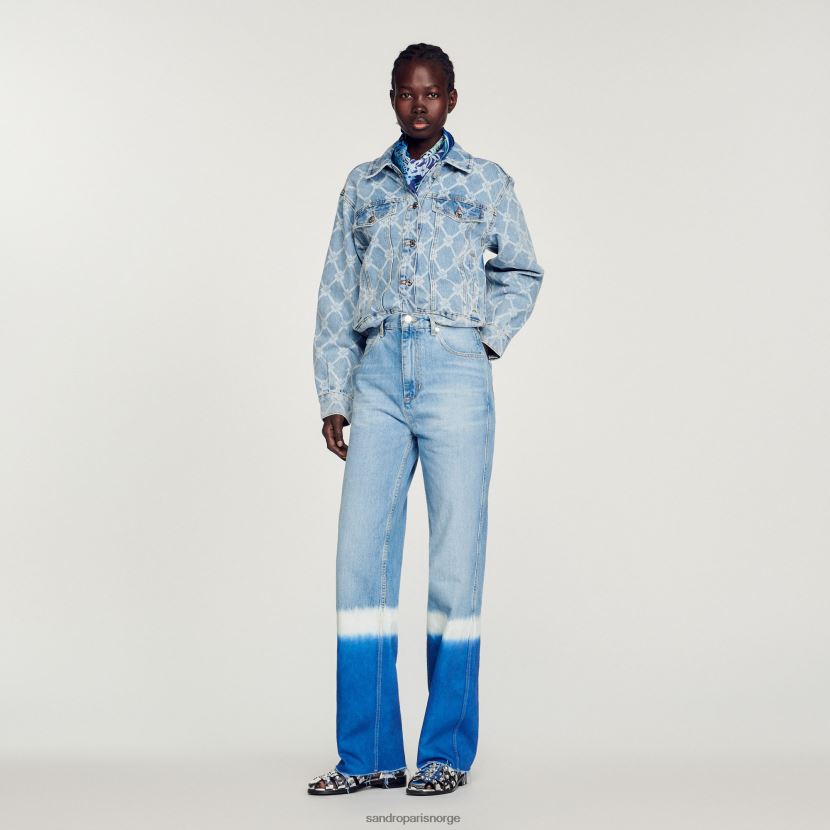 kvinner Sandro Paris blå jeans dongerijakke klær 6FN4LH363