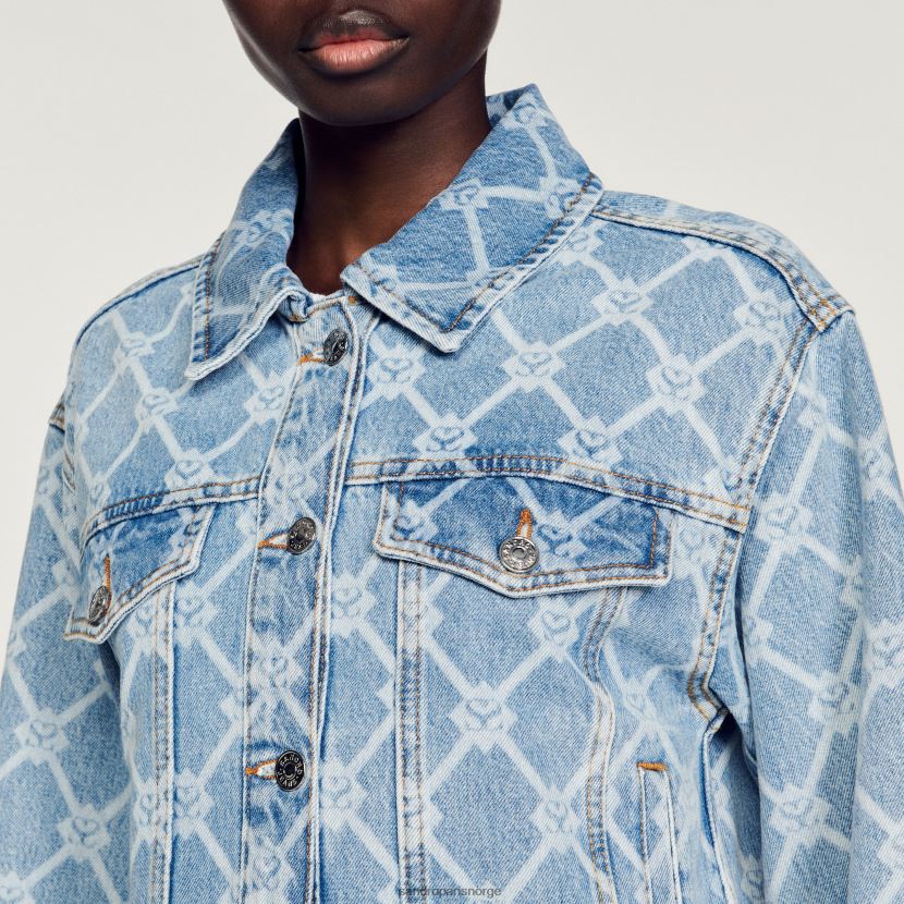 kvinner Sandro Paris blå jeans dongerijakke klær 6FN4LH363