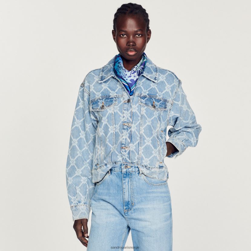 kvinner Sandro Paris blå jeans dongerijakke klær 6FN4LH363