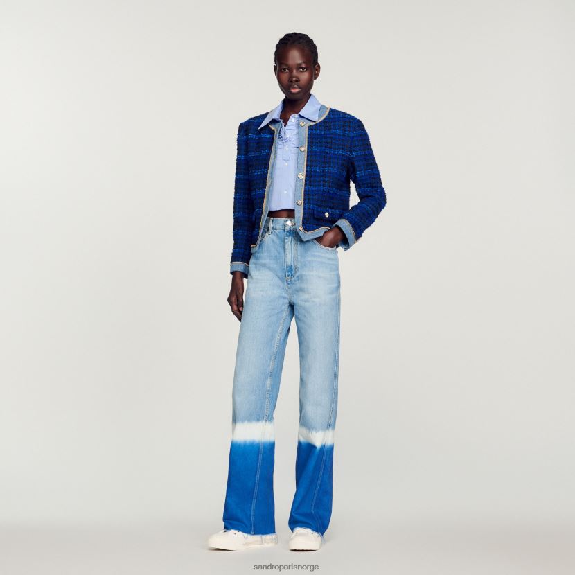 kvinner Sandro Paris elektrisk blå tweed jakke klær 6FN4LH290