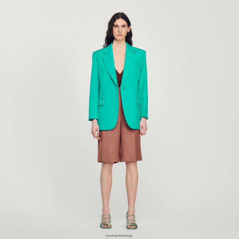 kvinner Sandro Paris emeuraude grønn skreddersydd jakke klær 6FN4LH425