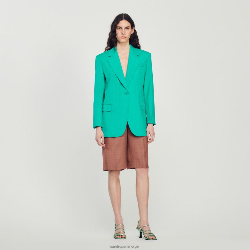 kvinner Sandro Paris emeuraude grønn skreddersydd jakke klær 6FN4LH425