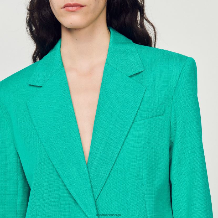 kvinner Sandro Paris emeuraude grønn skreddersydd jakke klær 6FN4LH425