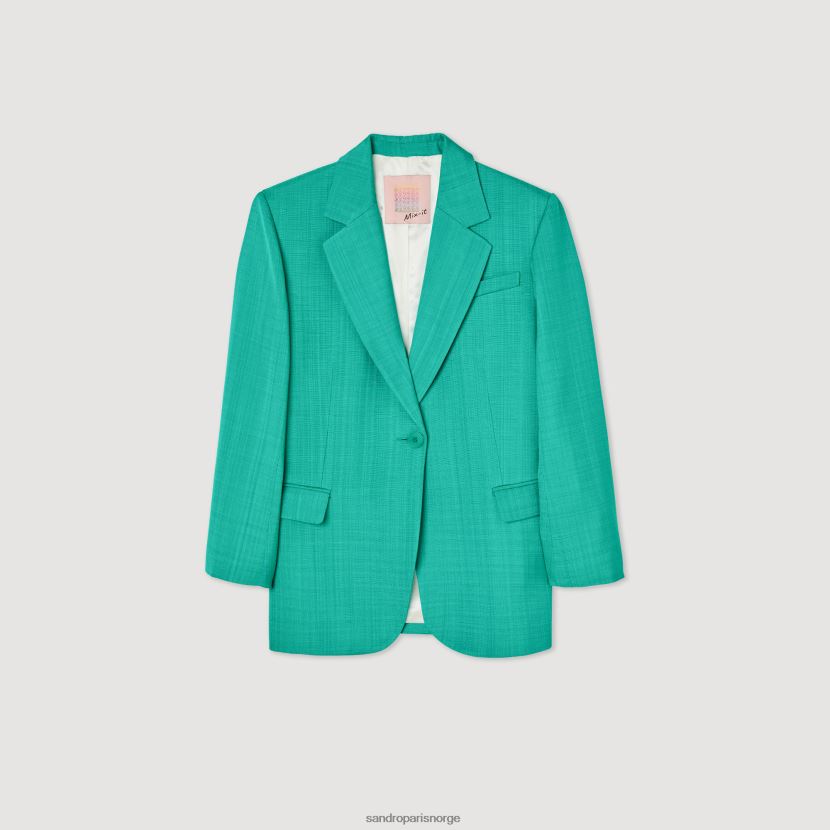 kvinner Sandro Paris emeuraude grønn skreddersydd jakke klær 6FN4LH425