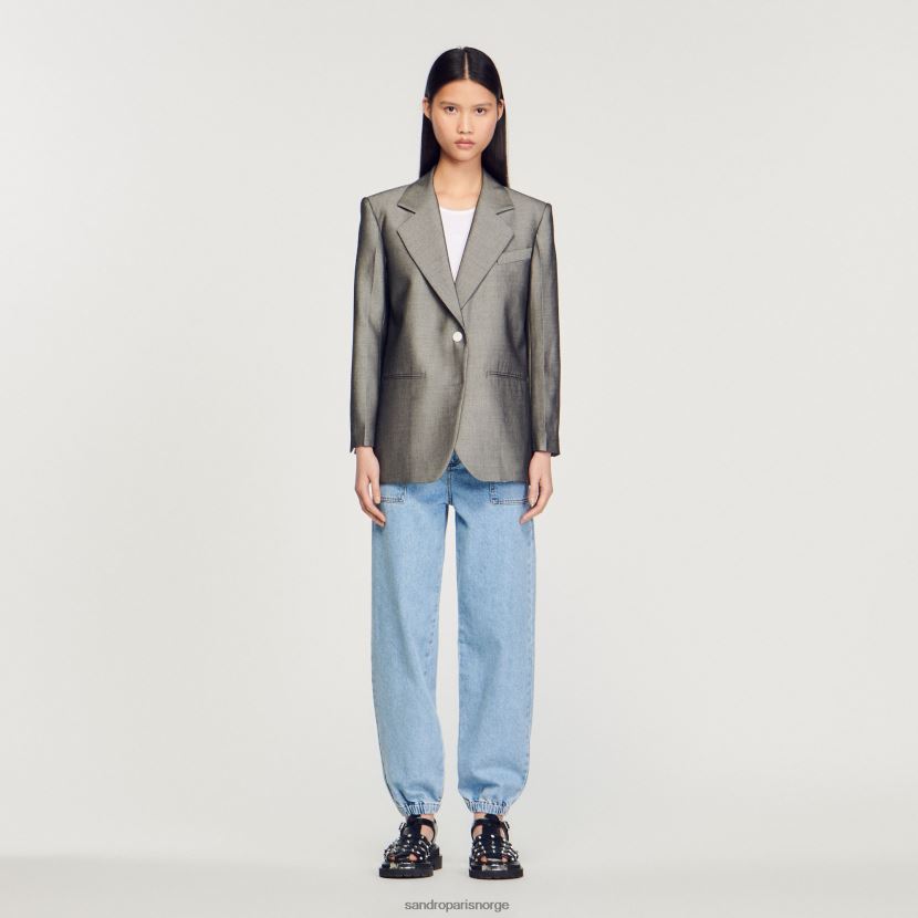 kvinner Sandro Paris grå skreddersydd jakke klær 6FN4LH275