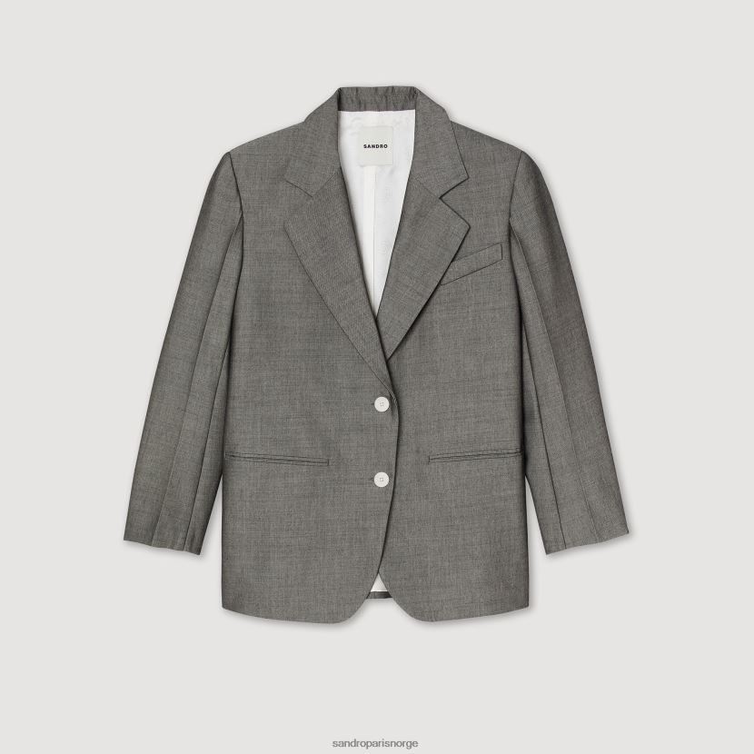 kvinner Sandro Paris grå skreddersydd jakke klær 6FN4LH275