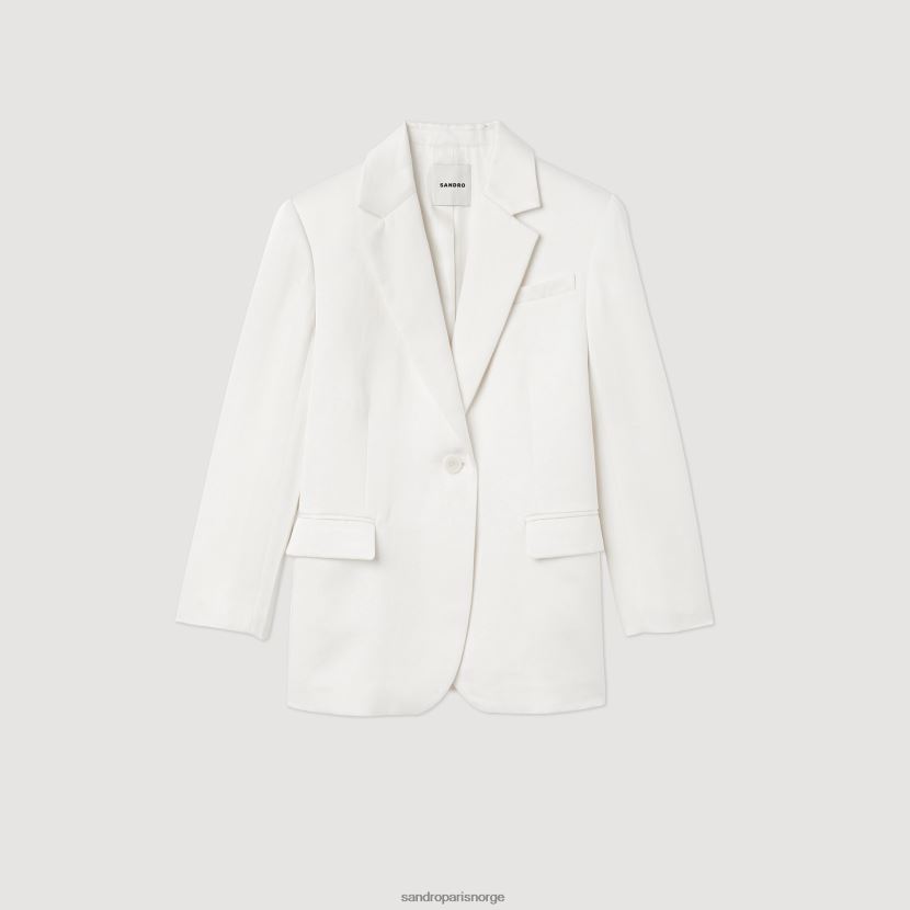 kvinner Sandro Paris hvit skreddersydd jakke klær 6FN4LH140