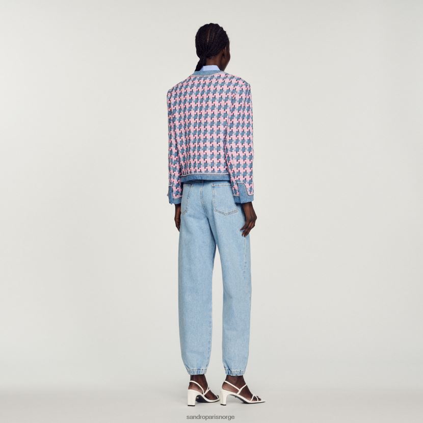 kvinner Sandro Paris lilla/blå tweed jakke klær 6FN4LH301