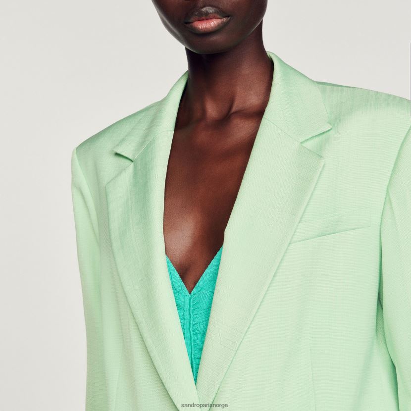 kvinner Sandro Paris lysegrønn skreddersydd jakke klær 6FN4LH429