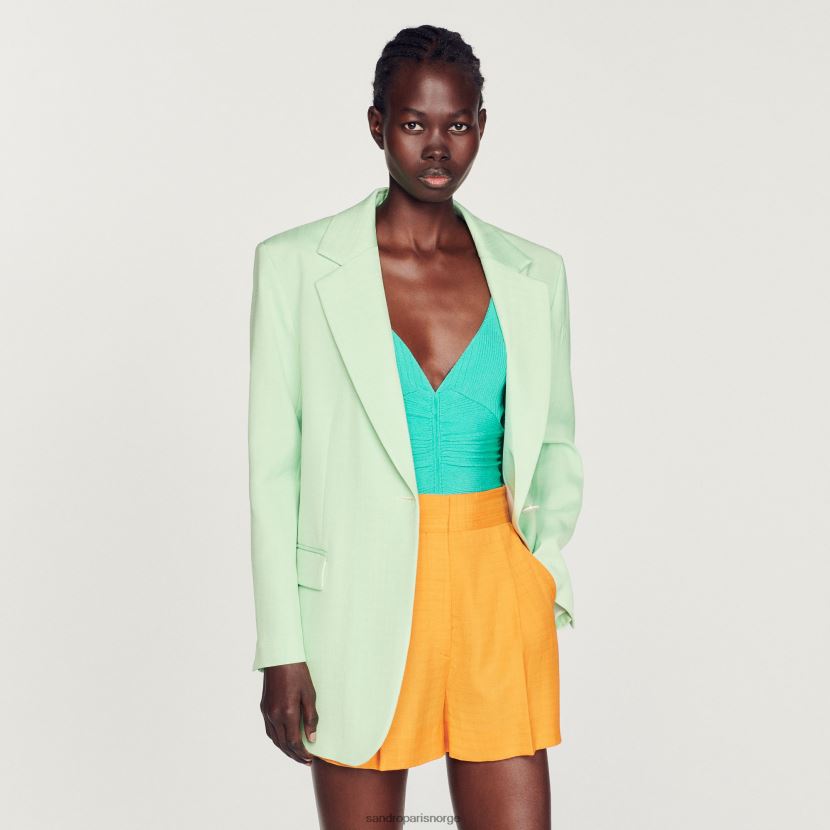 kvinner Sandro Paris lysegrønn skreddersydd jakke klær 6FN4LH429