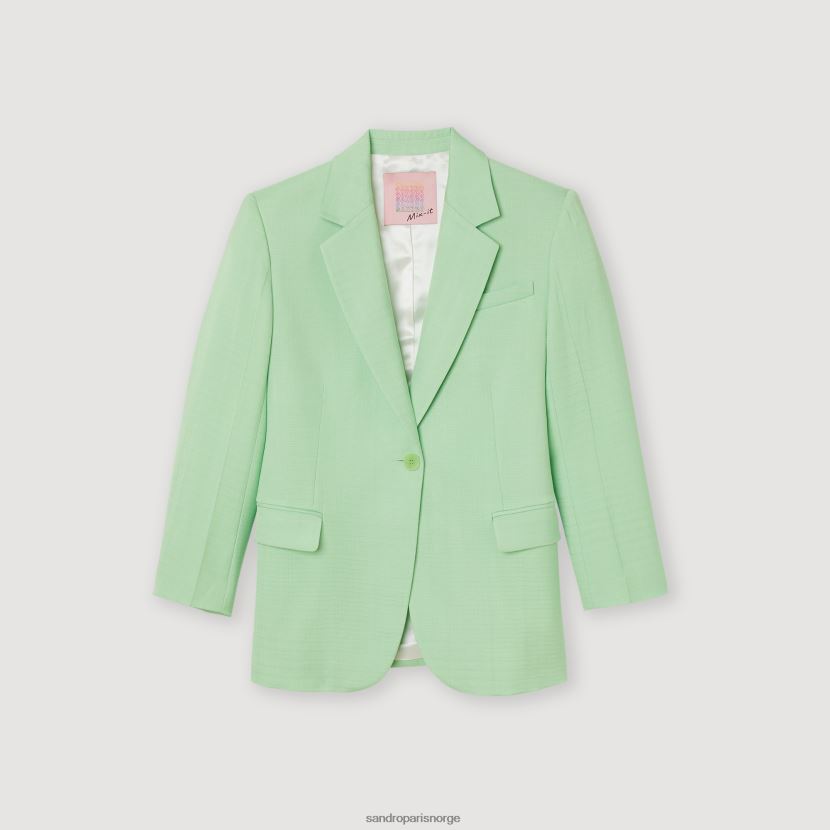 kvinner Sandro Paris lysegrønn skreddersydd jakke klær 6FN4LH429