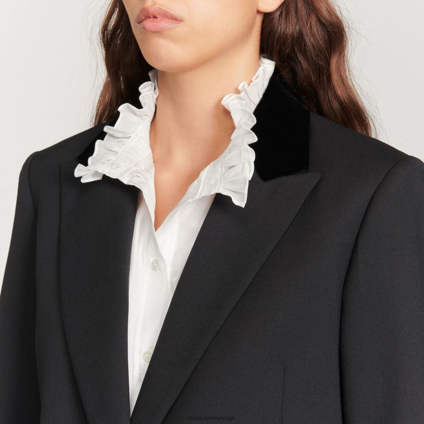 kvinner Sandro Paris én farge skreddersydd jakke klær 6FN4LH386