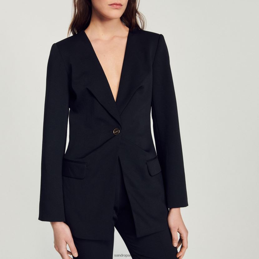 kvinner Sandro Paris svart tilpasset jakke klær 6FN4LH448