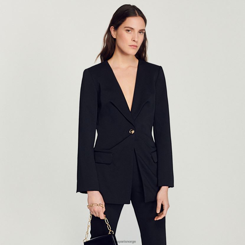 kvinner Sandro Paris svart tilpasset jakke klær 6FN4LH448