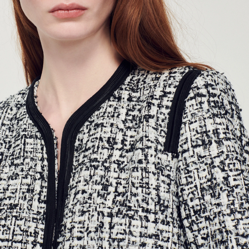 kvinner Sandro Paris svart tweed jakke klær 6FN4LH378