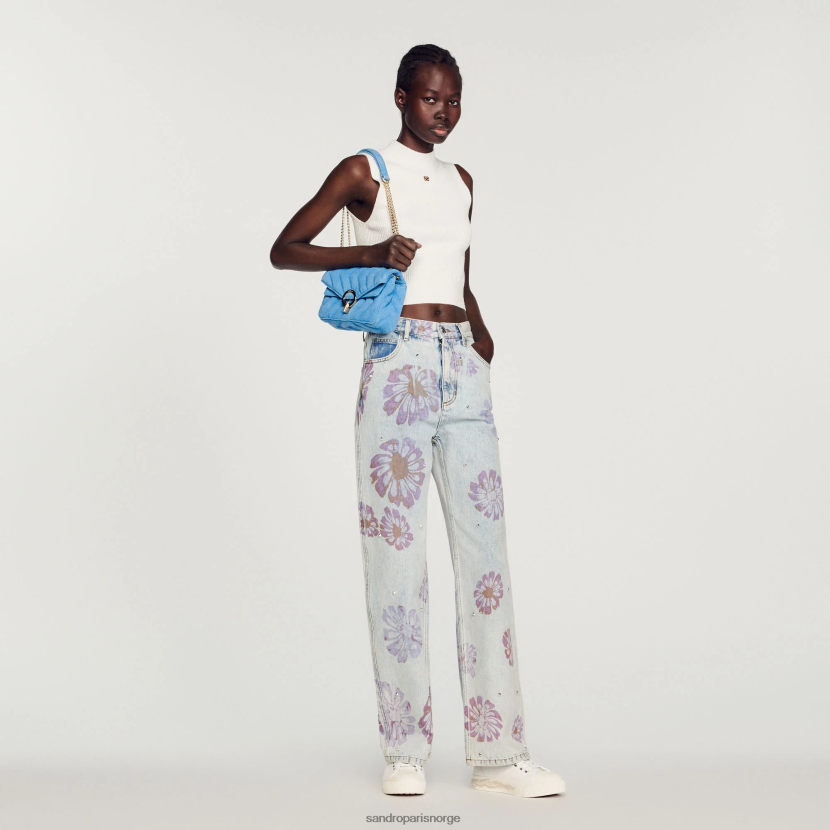 kvinner Sandro Paris blå jeans floral jeans klær 6FN4LH268