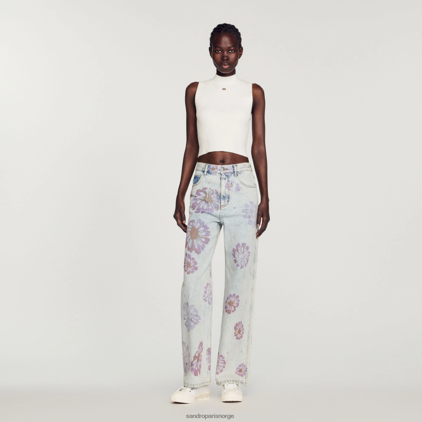 kvinner Sandro Paris blå jeans floral jeans klær 6FN4LH268