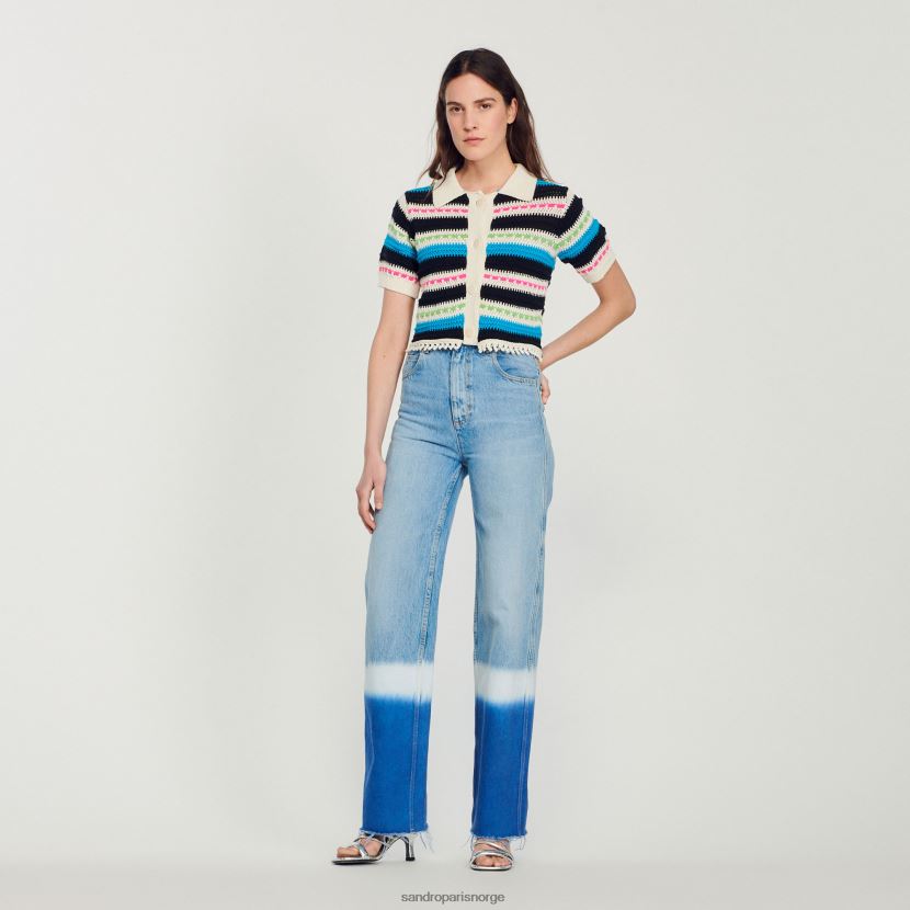 kvinner Sandro Paris blå jeans tie-dye jeans klær 6FN4LH246