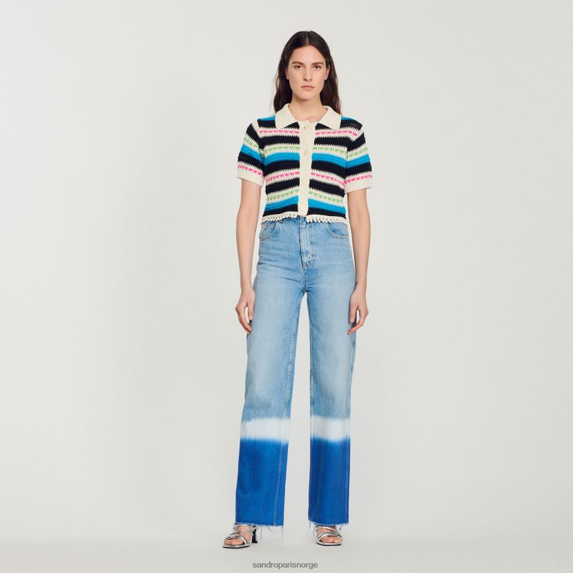 kvinner Sandro Paris blå jeans tie-dye jeans klær 6FN4LH246