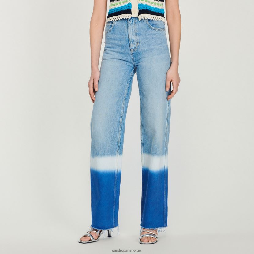 kvinner Sandro Paris blå jeans tie-dye jeans klær 6FN4LH246