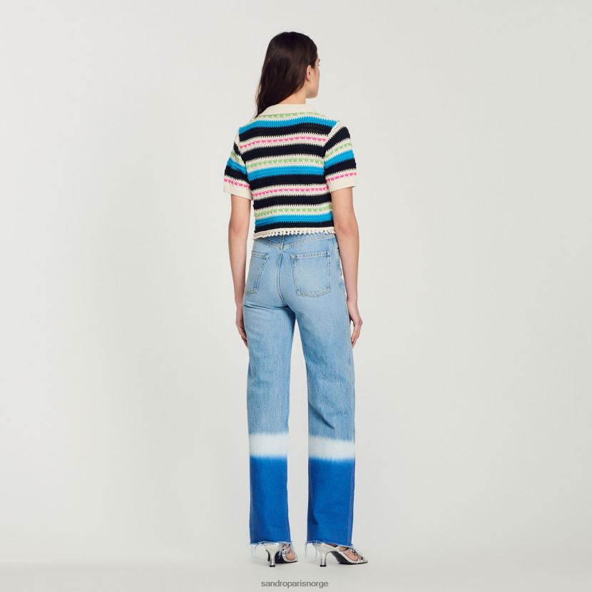 kvinner Sandro Paris blå jeans tie-dye jeans klær 6FN4LH246