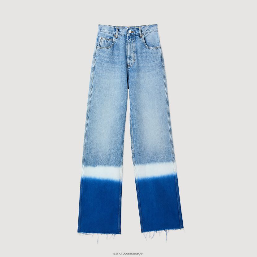 kvinner Sandro Paris blå jeans tie-dye jeans klær 6FN4LH246