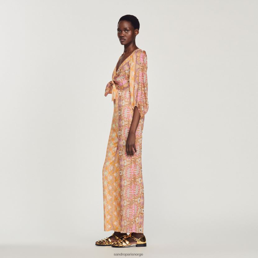 kvinner Sandro Paris beige jumpsuit med trykk klær 6FN4LH357