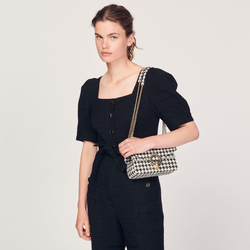 kvinner Sandro Paris svart jumpsuit i tweed klær 6FN4LH213