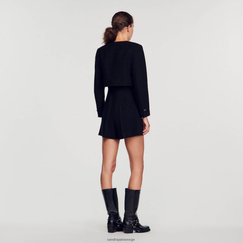 kvinner Sandro Paris svart tweed lekedress klær 6FN4LH143