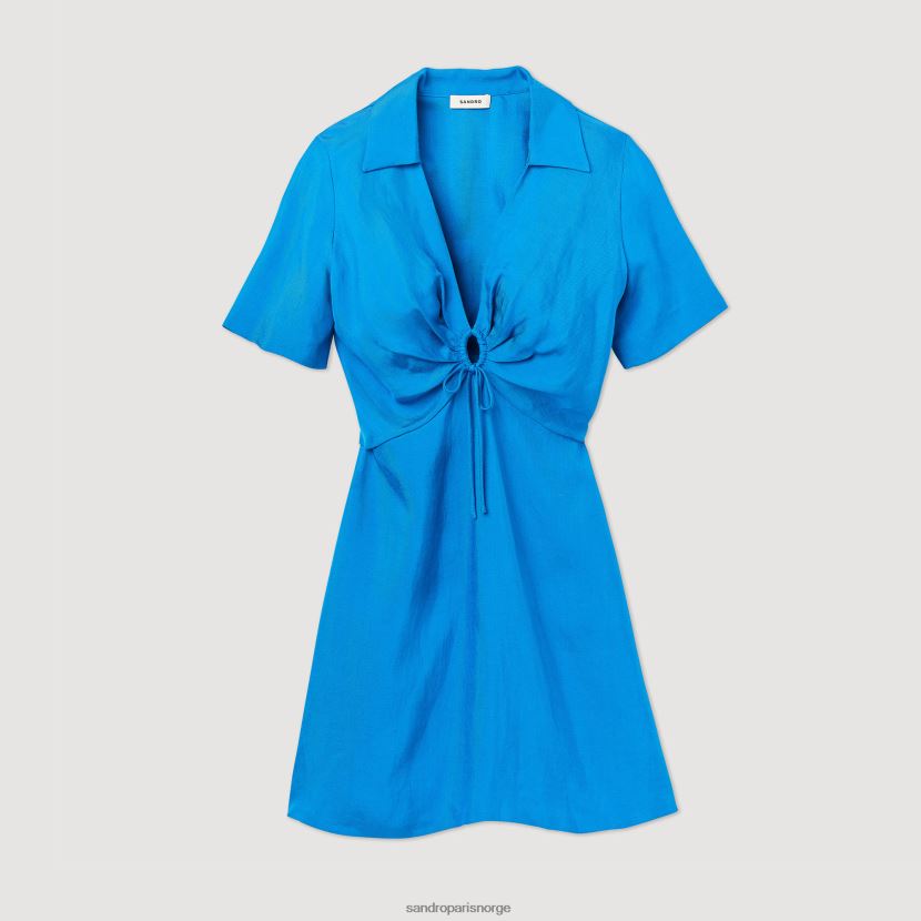 kvinner Sandro Paris blå kort kjole med knyting klær 6FN4LH328