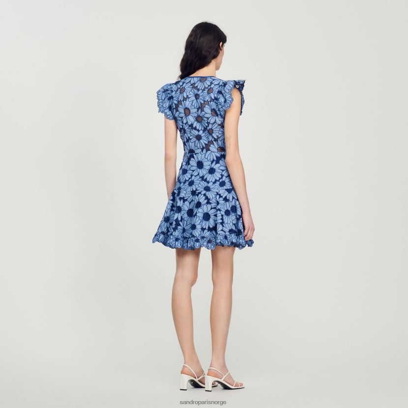 kvinner Sandro Paris blå tusenfryd guipure kjole klær 6FN4LH127