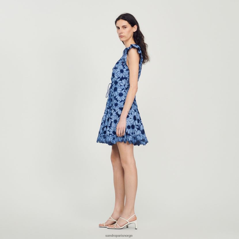 kvinner Sandro Paris blå tusenfryd guipure kjole klær 6FN4LH127