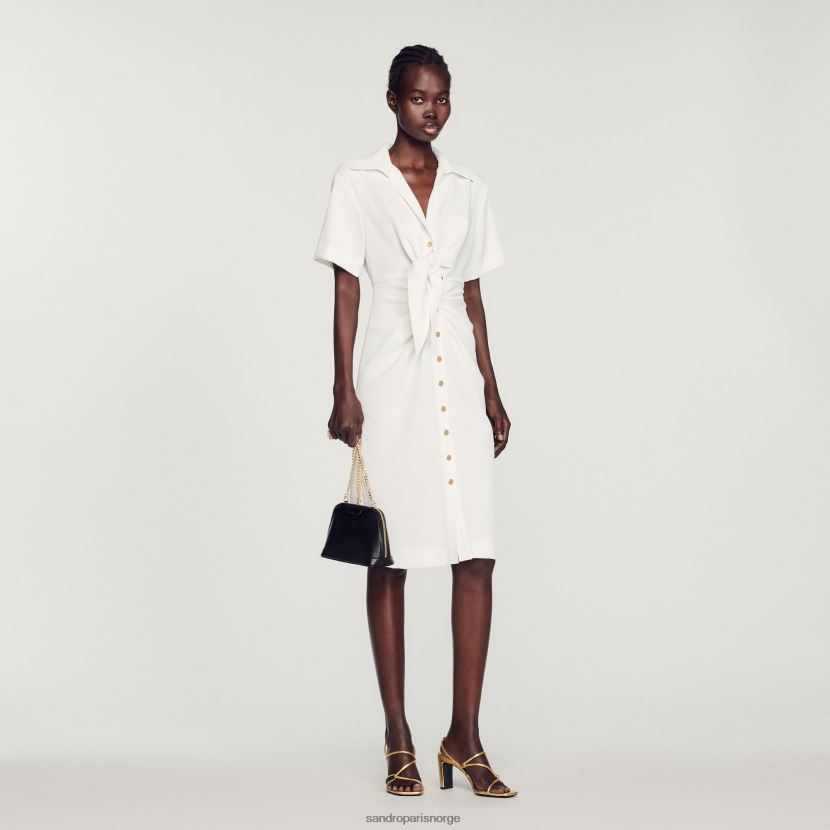 kvinner Sandro Paris ecru knappet midikjole klær 6FN4LH242