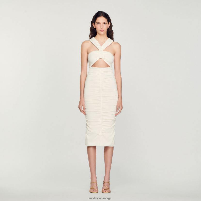 kvinner Sandro Paris ecru strikket kjole klær 6FN4LH368