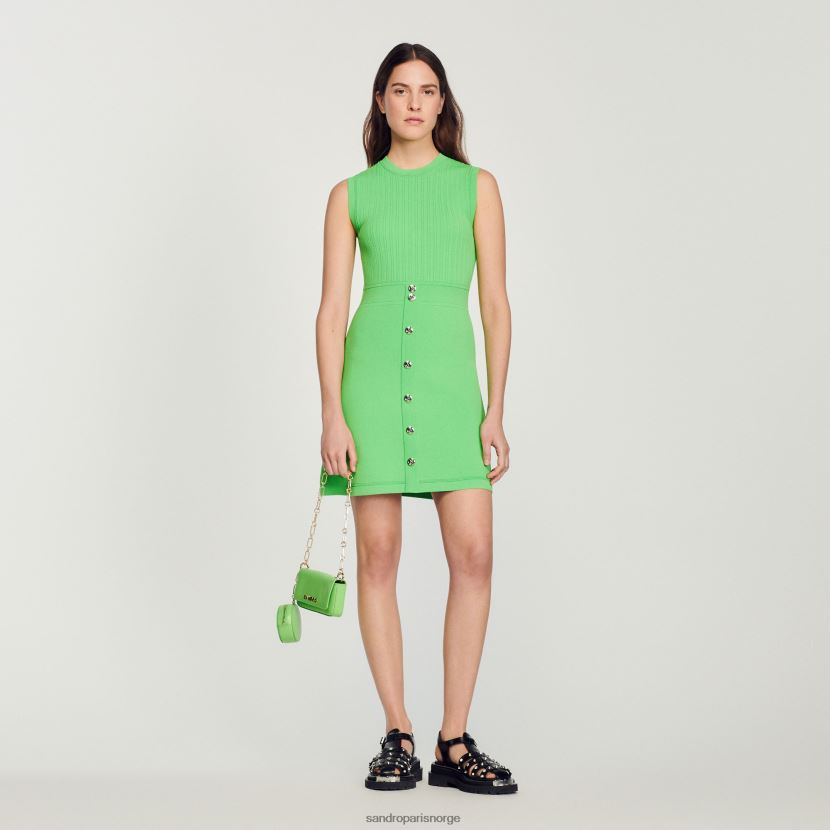 kvinner Sandro Paris grønn kort kjole med knapper klær 6FN4LH342