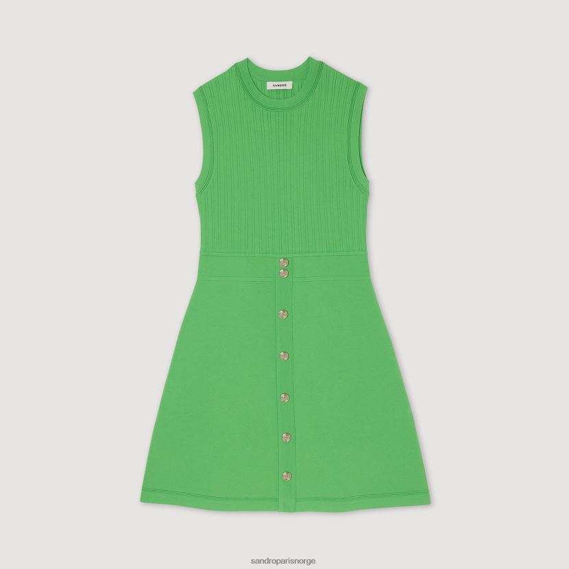 kvinner Sandro Paris grønn kort kjole med knapper klær 6FN4LH342