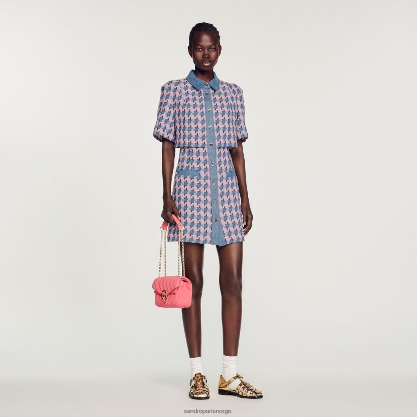 kvinner Sandro Paris lilla/blå tweed kjole klær 6FN4LH267