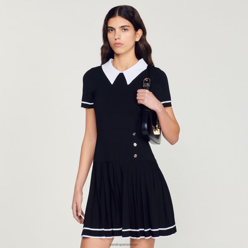 kvinner Sandro Paris svart kort strikket kjole klær 6FN4LH238