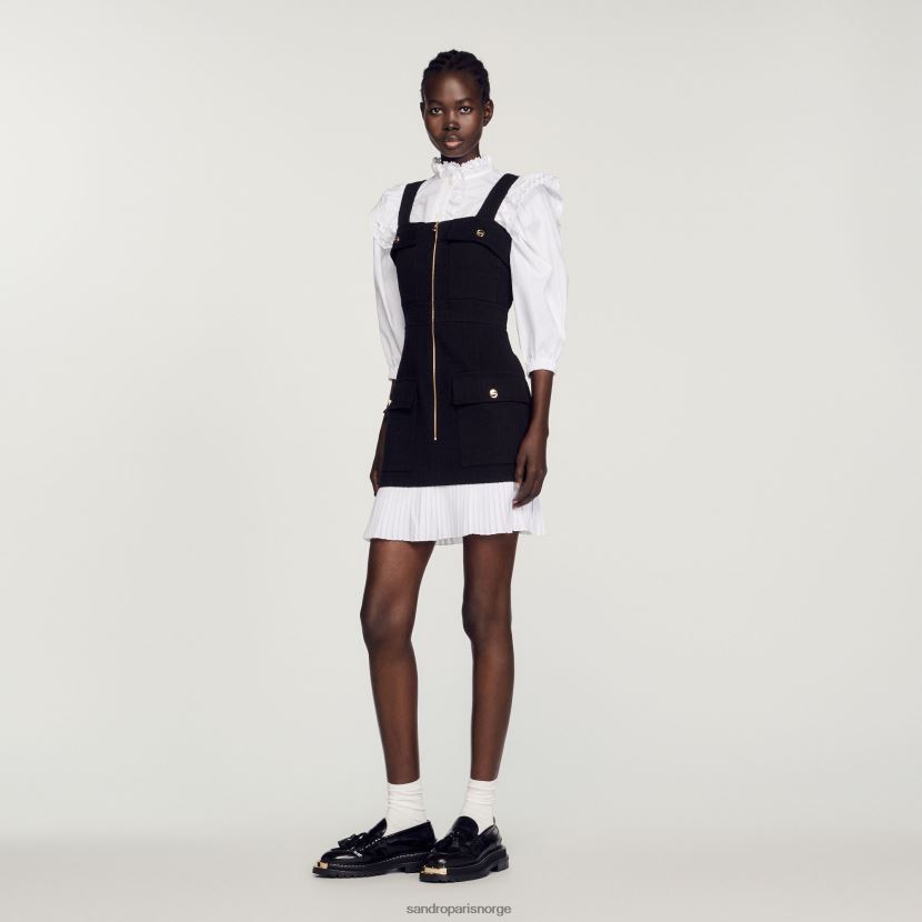 kvinner Sandro Paris svart kort tweed kjole klær 6FN4LH405