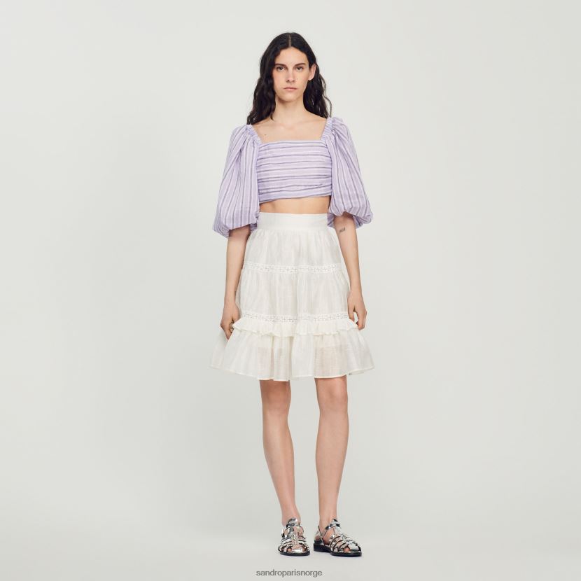 kvinner Sandro Paris hvit kort skaterskjørt klær 6FN4LH385