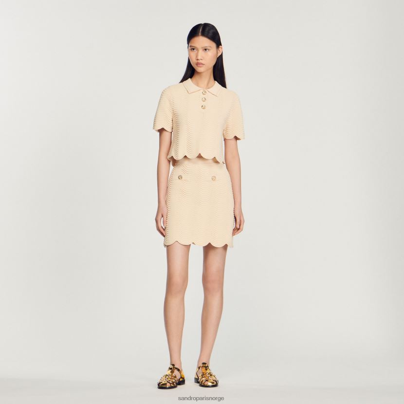 kvinner Sandro Paris naturlig kort strikket skjørt klær 6FN4LH241