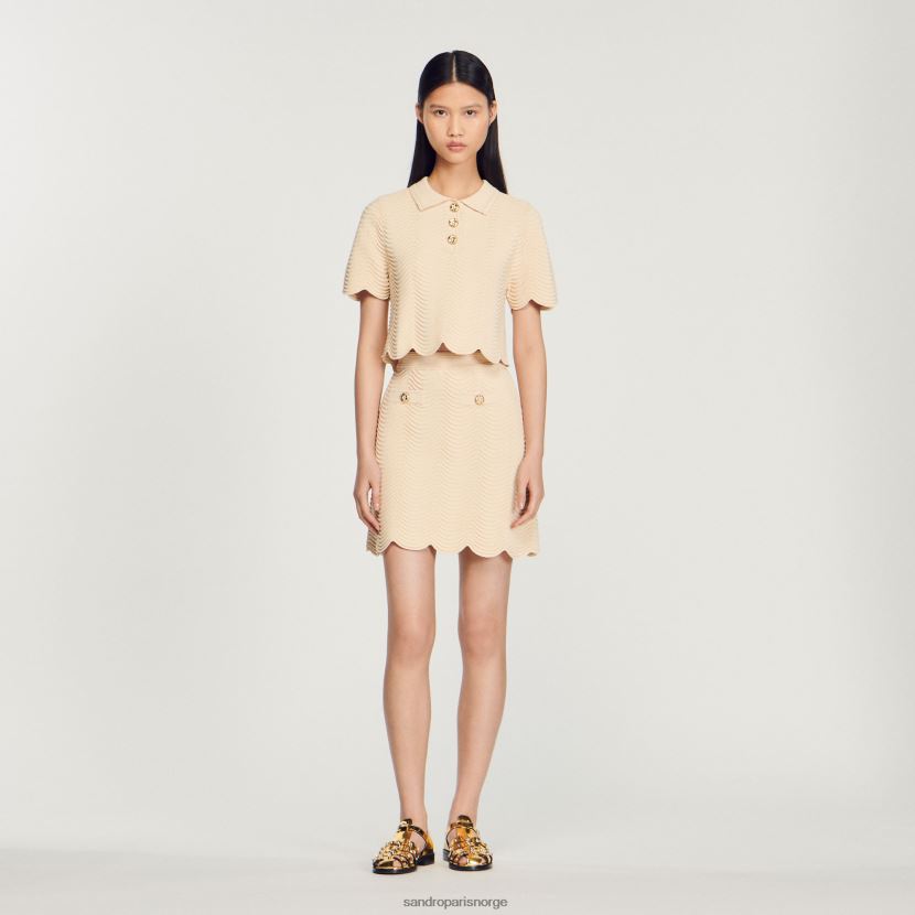 kvinner Sandro Paris naturlig kort strikket skjørt klær 6FN4LH241