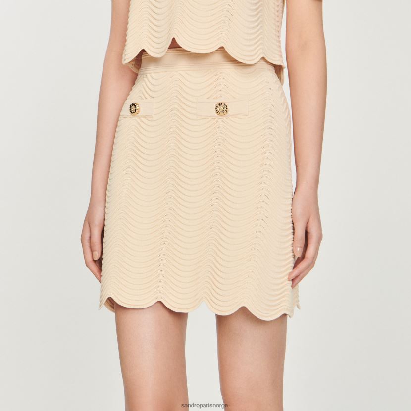 kvinner Sandro Paris naturlig kort strikket skjørt klær 6FN4LH241